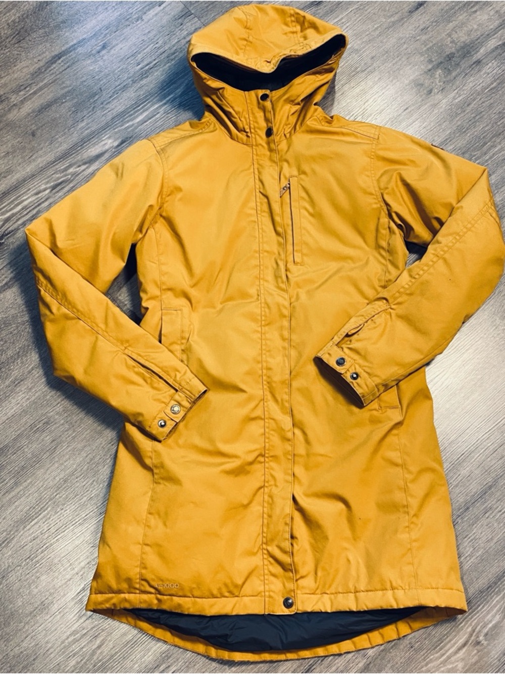 Fjallraven Women's Mustard Yellow Hooded Trench Coat